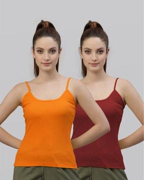 pack of 2 sleeveless camisole with adjustable straps