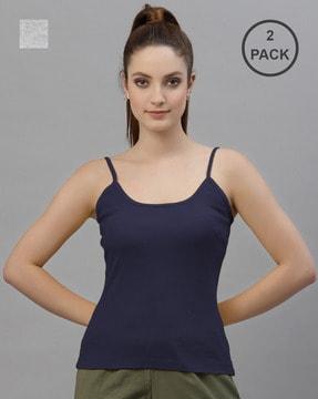 pack of 2 sleeveless camisoles with adjustable strap