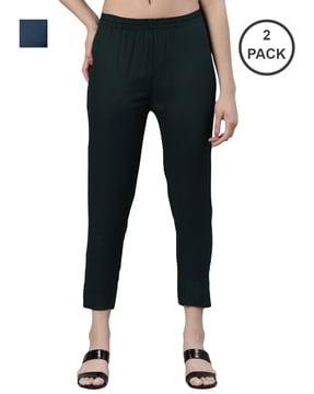 pack of 2 slim fit flat-front trousers