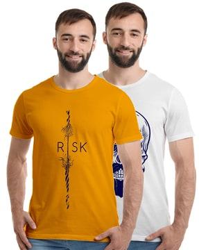 pack of 2 slim fit graphic print t-shirts