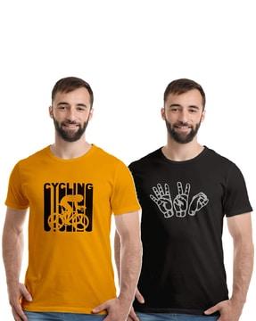 pack of 2 slim fit graphic print t-shirts