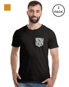 pack of 2 slim fit graphic print t-shirts