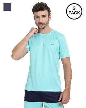 pack of 2 slim fit t-shirt with crew-neck