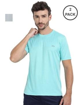 pack of 2 slim fit t-shirt with crew-neck