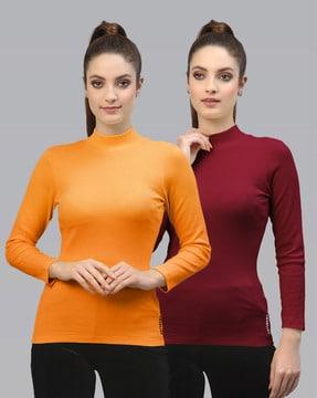 pack of 2 slim fit turtle-neck tops