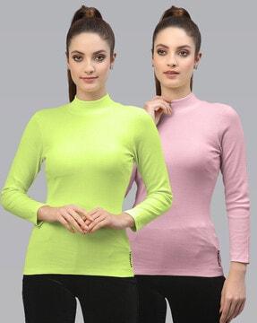 pack of 2 slim fit turtle-neck tops
