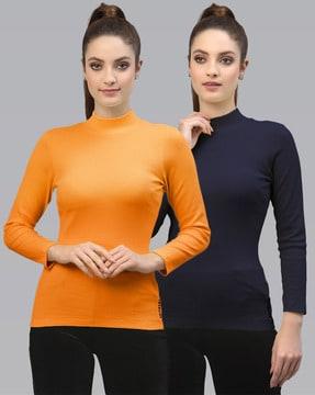 pack of 2 slim fit turtle-neck tops