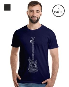 pack of 2 slim fit typographic print t-shirts