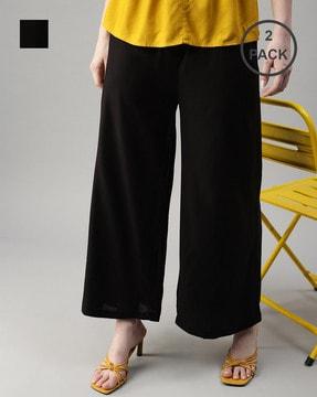 pack of 2 solid flared trousers