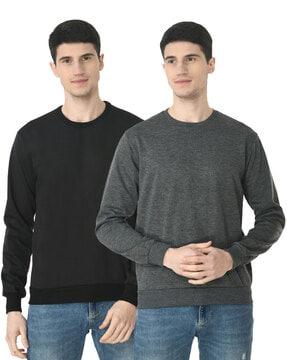 pack of 2 solid full-length sleeve sweatshirt