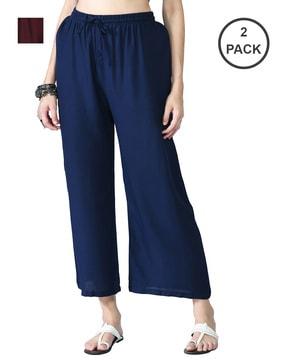 pack of 2 solid palazzos