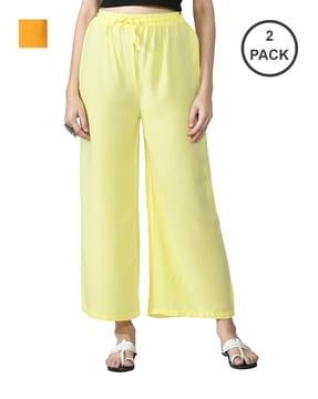 pack of 2 solid palazzos