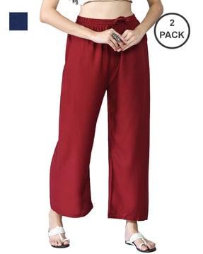 pack of 2 solid palazzos