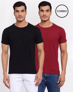 pack of 2 solid regular fit t-shirt