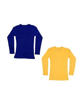 pack of 2 solid round neck t-shirt