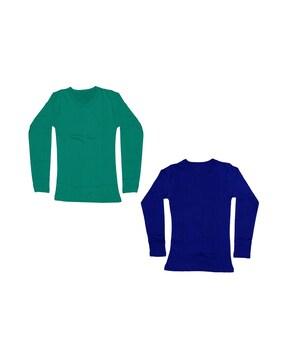 pack of 2 solid round neck t-shirt