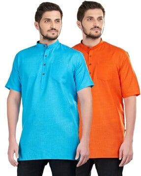 pack of 2 solid shirt kurtas