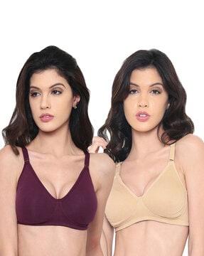 pack of 2 solid total-support bra