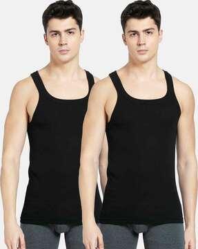 pack of 2 square-neck sleeveless vest