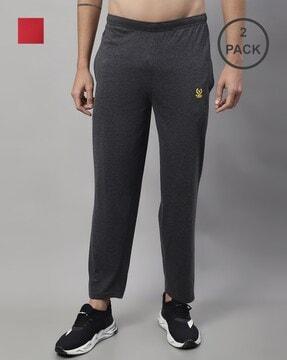 pack of 2 straight track pants with elasticated waist