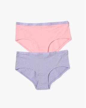 pack of 2 stretch cotton mid rise fashion hipster panty