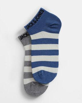 pack of 2 striped ankle-length socks