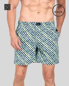 pack of 2 striped boxers with elasticated waistband