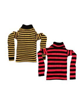 pack of 2 striped high-neck pullovers
