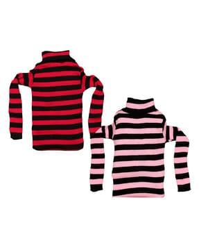 pack of 2 striped high-neck pullovers