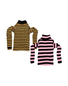 pack of 2 striped high-neck pullovers