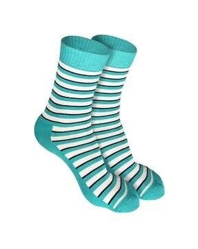 pack of 2 striped mid-calf length socks