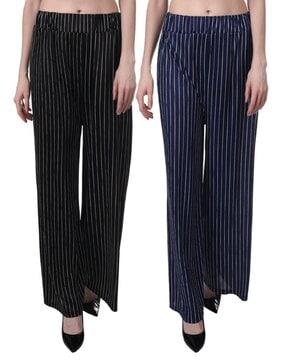 pack of 2 striped palazzos