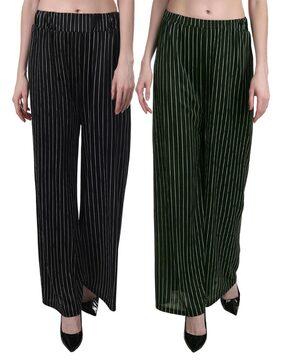 pack of 2 striped palazzos