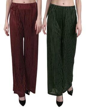 pack of 2 striped palazzos