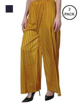 pack of 2 striped palazzos