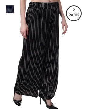 pack of 2 striped palazzos