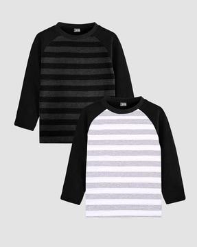 pack of 2 striped round-neck t-shirts