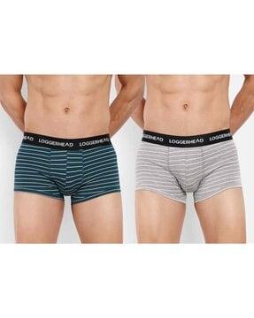 pack of 2 striped trunks with elasticated waistband