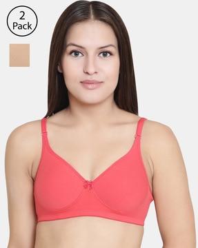 pack of 2 t-shirt bras with clear straps