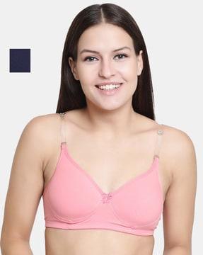 pack of 2 t-shirt bras with clear straps