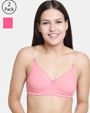 pack of 2 t-shirt bras with clear straps