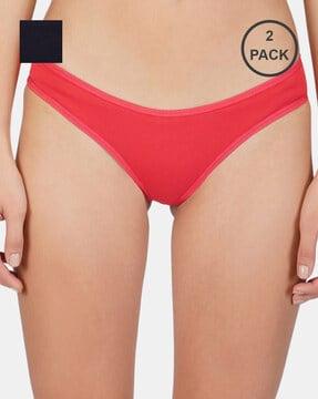 pack of 2 thong panties with elasticated waist