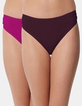 pack of 2 thong panties with elasticated waist