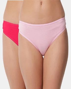 pack of 2 thong panties with elasticated waist