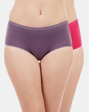 pack of 2 three-fourth coverage high-rise full brief panties - ppk52001