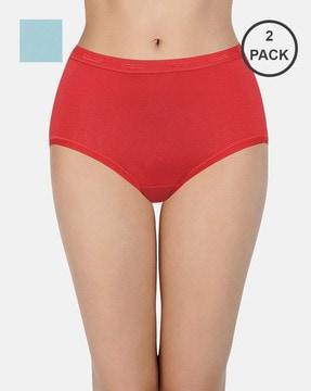 pack of 2 three-fourth coverage high-rise full brief panties - ppk52001