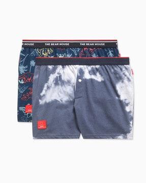 pack of 2 tie & dye boxers with elasticated waistband