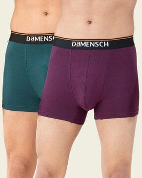 pack of 2 trunks with brand elasticated waist