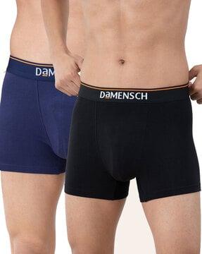 pack of 2 trunks with brand print waistband