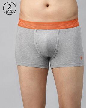 pack of 2 trunks with contrast elasticated waistband